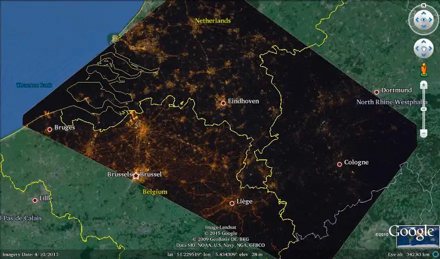 Lichtverschmutzung Karte Beispiel